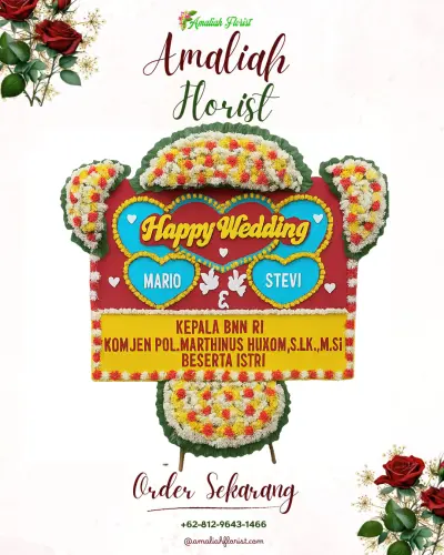 Karangan Papan Bunga Pernikahan di Kohod